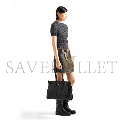 PRADA BONNIE EXTRA LARGE LEATHER HANDBAG 1BA439 (42*30*12cm)